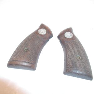 INA/FIE Tiger, 38 Special - Grips, 3", Brown Checkered Wood w/ Escutcheons