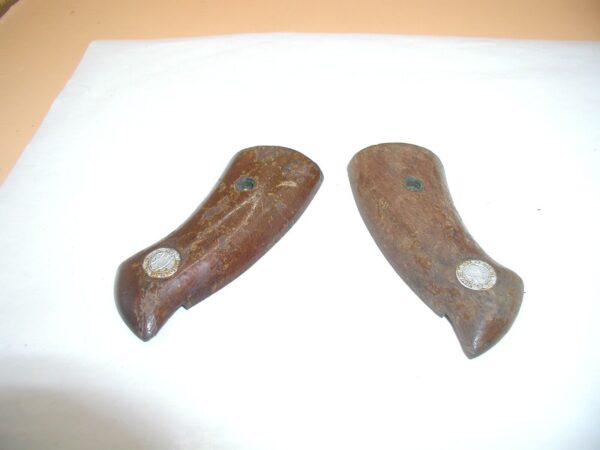 INA/FIE Tiger, 32 S&W Long - Grips, 3", Brown Smooth Wood w/ Escutcheons - Image 3
