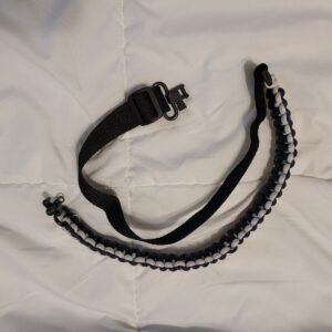 Paracord Sling With Swivels - White/Blue 33"
