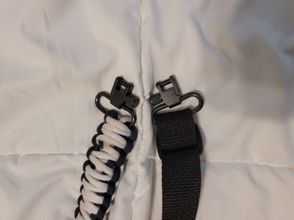 Paracord Sling With Swivels - White/Blue 33" - Image 5