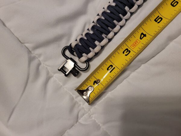 Paracord Sling With Swivels - White/Blue 33" - Image 7