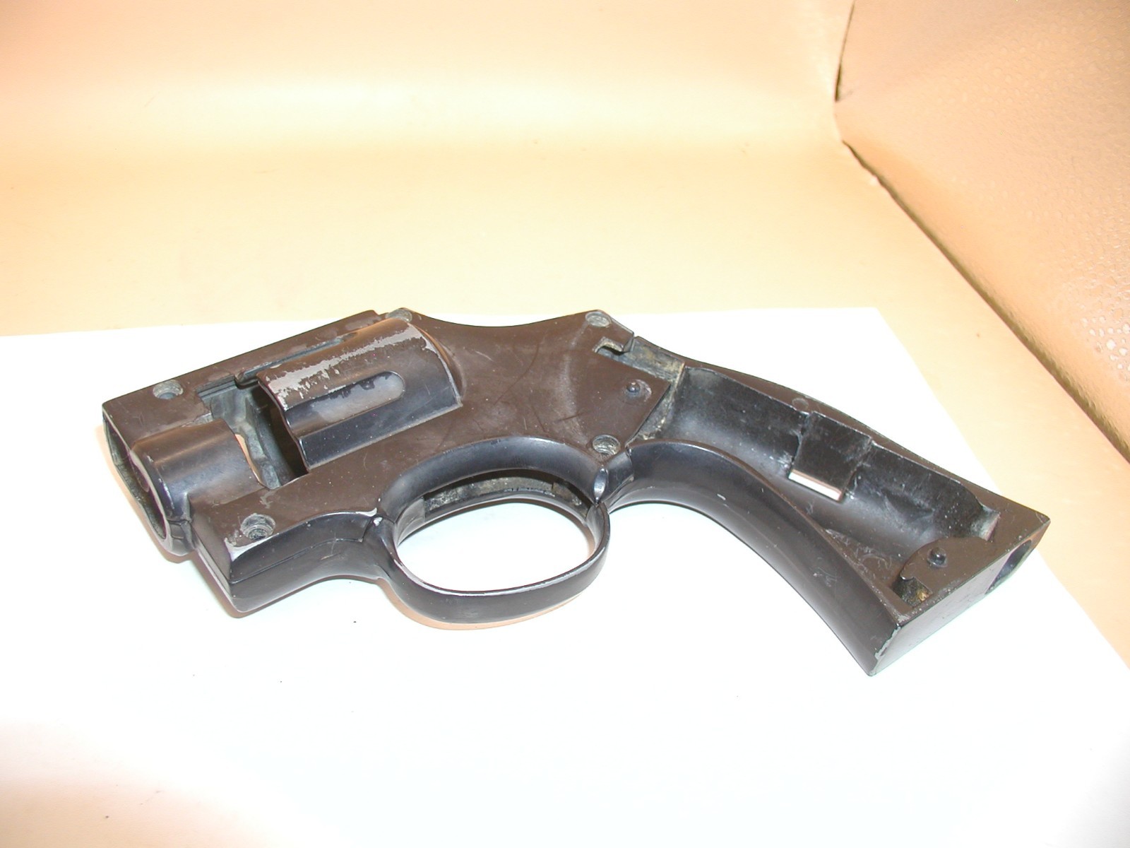 crosman 38t revolver frame and side plate, black crosman 38t revolver frame and side plate, black